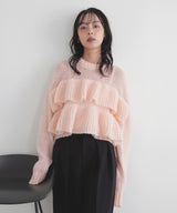 【12月下旬予約商品】シアーフリルニットプルオーバー