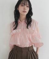 【6月中旬予約販売】2wayフリルノースリーブシャツ