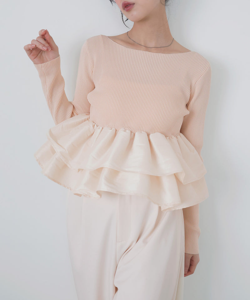 【新品タグ付き】mayu × LIANシャイニーフリルニット　アイボリー シャイニーフリルニット – LIAN