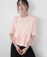 ハーフスリーブペプラムニット