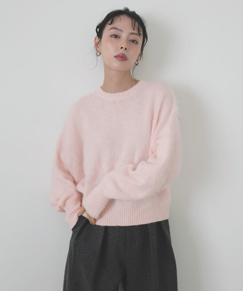 モヘアシャギーニットプルオーバー