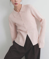 【一部予約商品】クルミボタンリブポロニット