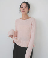 テープヤーンペプラムニットプルオーバー