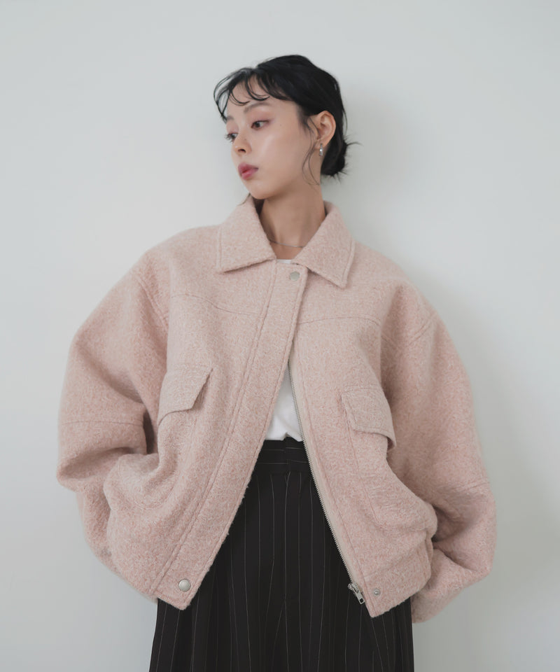 【10月下旬予約商品】　【ayu×LIAN】ステンカラーカールシャギーブルゾン