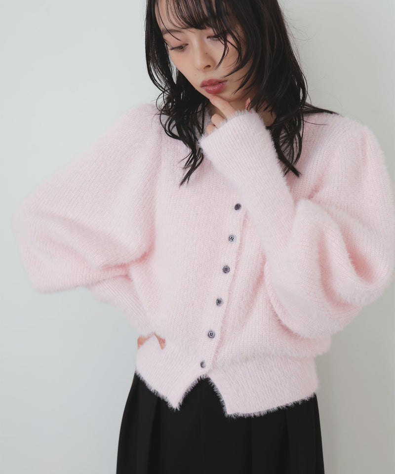 シャギーボリュームスリーブカーディガン