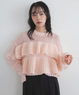 【12月下旬予約商品】シアーフリルニットプルオーバー