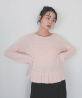 テープヤーンペプラムニットプルオーバー