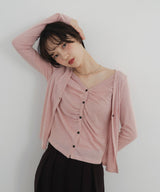 【9月上旬予約商品】Vネックレイヤードギャザーカーディガン