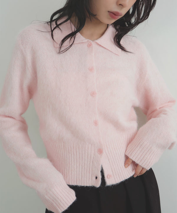 シャギーポロニットカーディガン