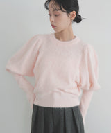 モヘアパフスリーブニット