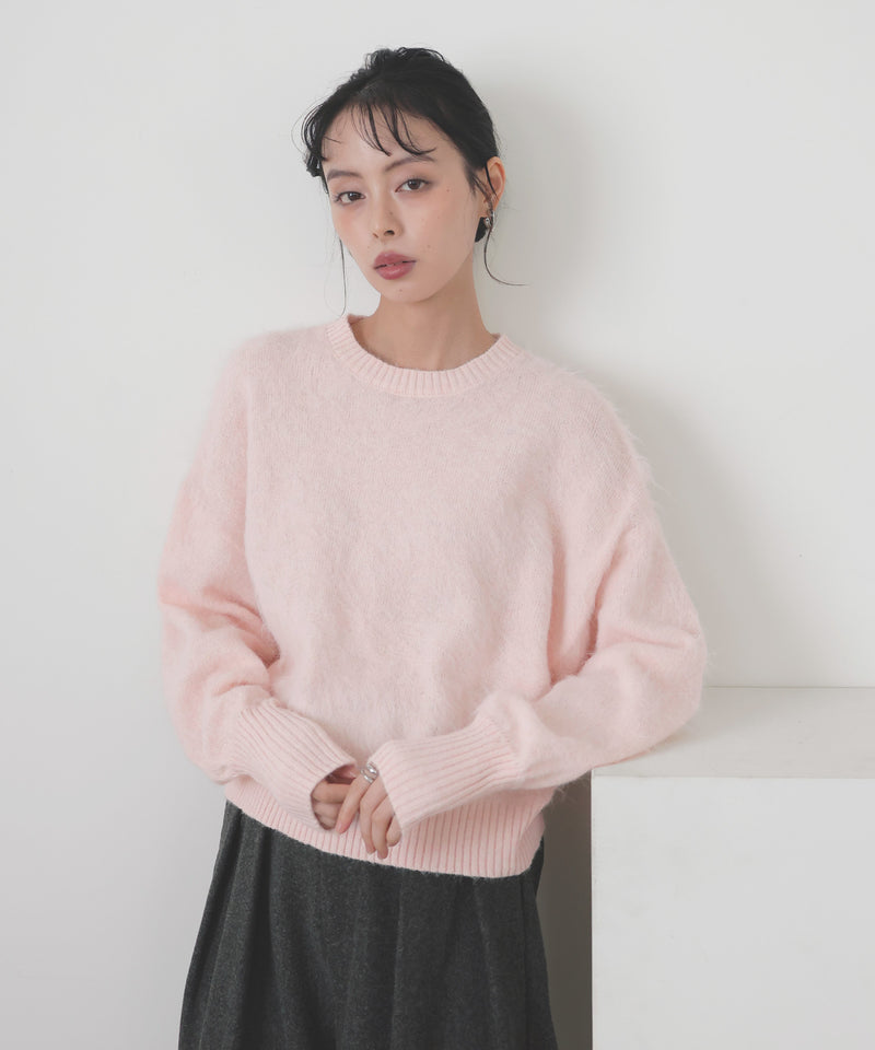 モヘアシャギーニットプルオーバー