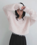 フェザーVネックニットプルオーバー