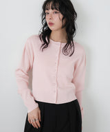 クリアボタンニットカーディガン