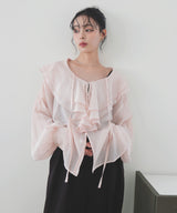 【一部予約商品】シアーラッフルブラウス　