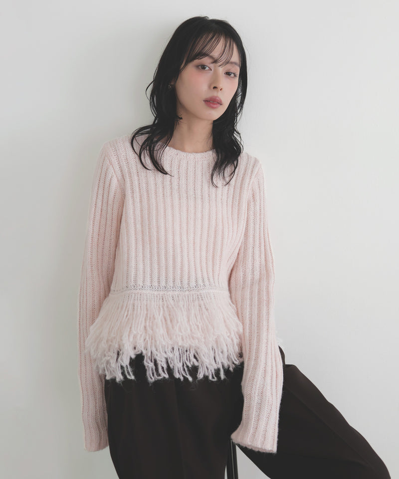 フリンジペプラムニット