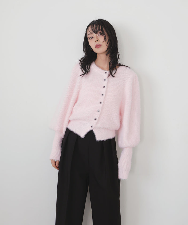 シャギーボリュームスリーブカーディガン