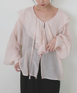【一部予約商品】シアーラッフルブラウス　