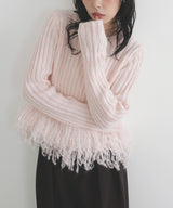 フリンジペプラムニット