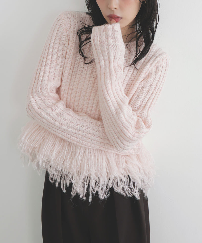 フリンジペプラムニット