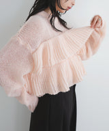 【12月下旬予約商品】シアーフリルニットプルオーバー