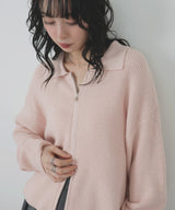 【一部予約商品】ダブルジップポロニットカーディガン