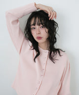 クリアボタンニットカーディガン