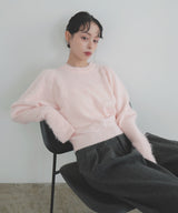 モヘアパフスリーブニット