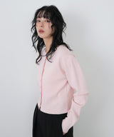 クリアボタンニットカーディガン