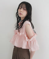 【6月中旬予約販売】2wayフリルノースリーブシャツ