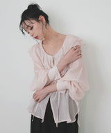 【一部予約商品】シアーラッフルブラウス　