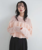 【12月下旬予約商品】シアーフリルニットプルオーバー