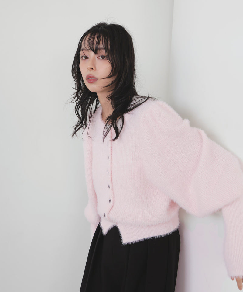 シャギーボリュームスリーブカーディガン