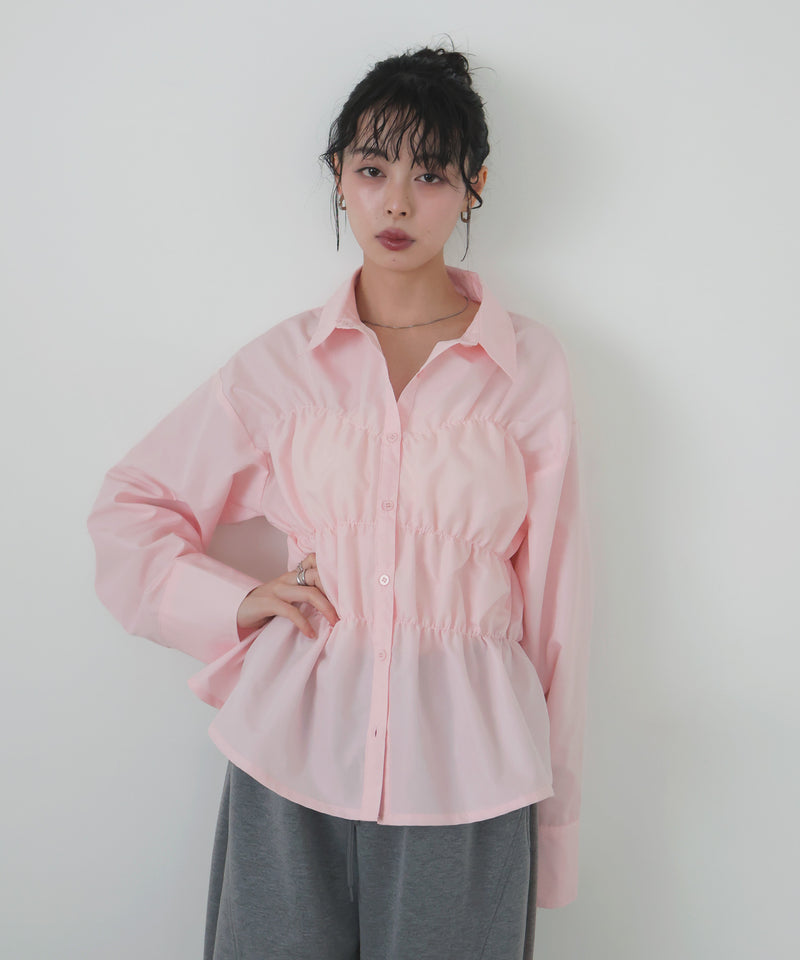 シャーリングビスチェシャツ シャーリングビスチェデザインシャツ – LIAN