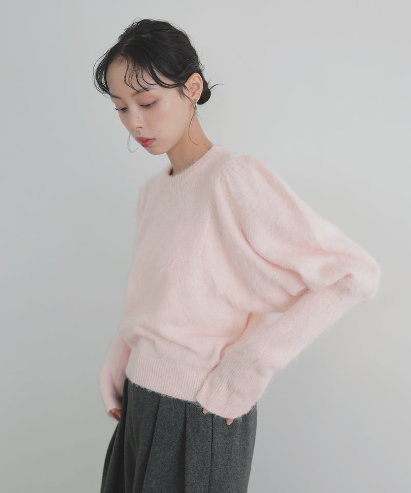 モヘアパフスリーブニット