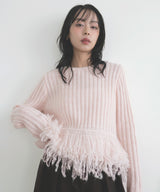 フリンジペプラムニット