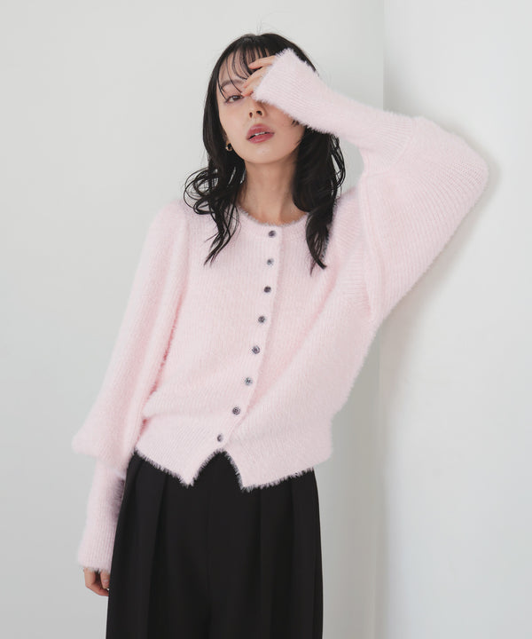 シャギーボリュームスリーブカーディガン