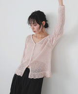 Vネックメッシュカーディガン