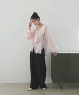 【一部予約商品】シアーラッフルブラウス　