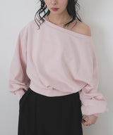 オフショルスウェットプルオーバー