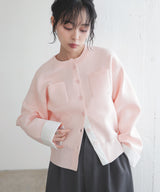 【2月上旬予約商品】シャツドッキングニットカーデ