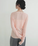 Vネックランダムリブニットカーディガン