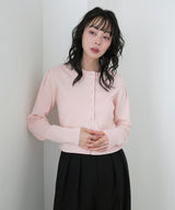 クリアボタンニットカーディガン