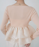 【3月上旬予約商品】【mayu × LIAN】シャイニーフリルニット