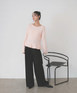 テープヤーンペプラムニットプルオーバー