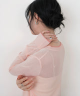 シアーバイカラーカーデ