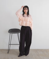 【12月下旬予約商品】シアーフリルニットプルオーバー