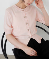 ニュアンスメタルボタンカーディガン