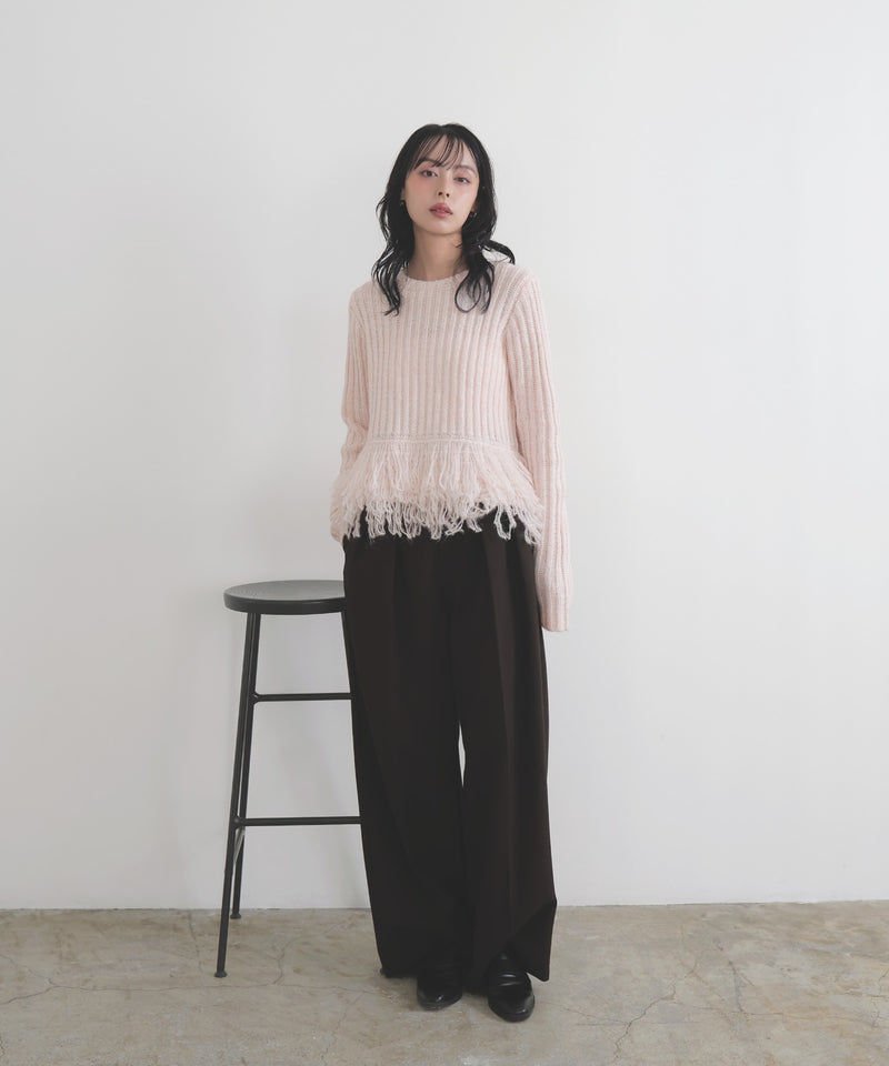 フリンジペプラムニット