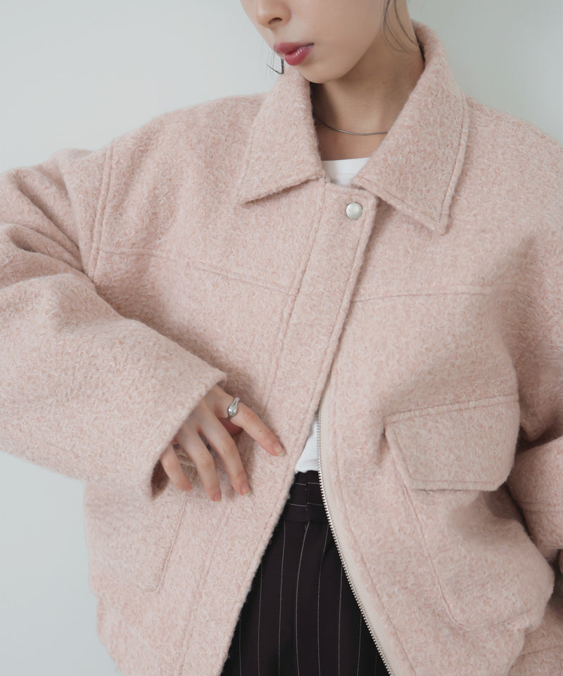【10月下旬予約商品】　【ayu×LIAN】ステンカラーカールシャギーブルゾン