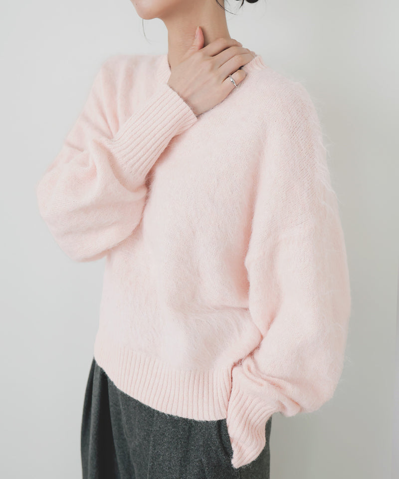 モヘアシャギーニットプルオーバー